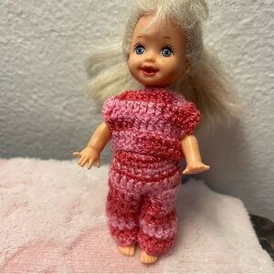 Handmade clothing set for Kelly Barbie doll